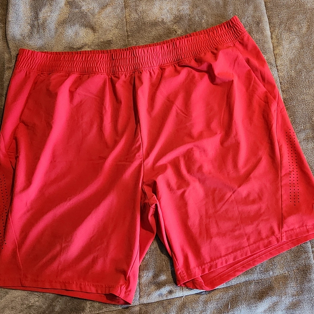 Athletic Works Men's Red Swim Shorts